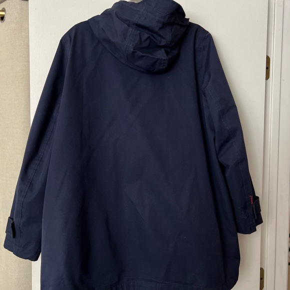 Joules Sz 16 Navy Lined Canvas Raincoat - Picture 3 of 8